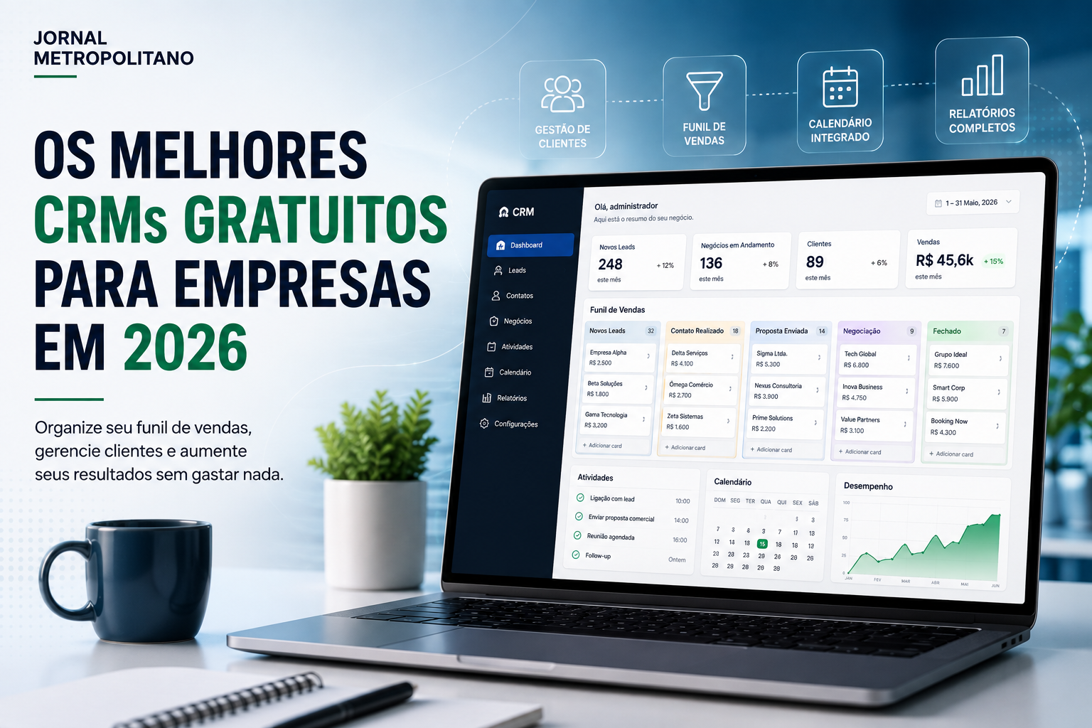 Os Melhores CRMs Gratuitos para Empresas em 2026